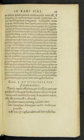 Cap. 5. De Efficiente per se et per accidens.