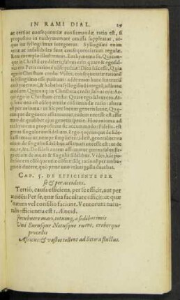 Cap. 5. De Efficiente per se et per accidens.