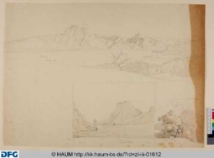 Drei verschiedene Ansichten von der Umgebung Traunstein 1844