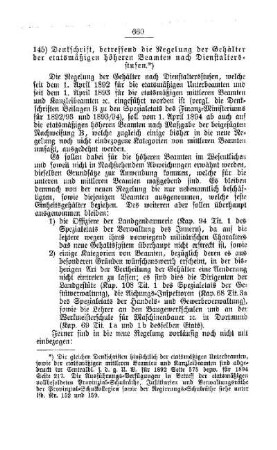 Denkschrift, betreffend die Regelung der Gehälter der etatsmäßigen höheren Beamten nach Dienstaltersstufen : [A. Behörden und Beamte]