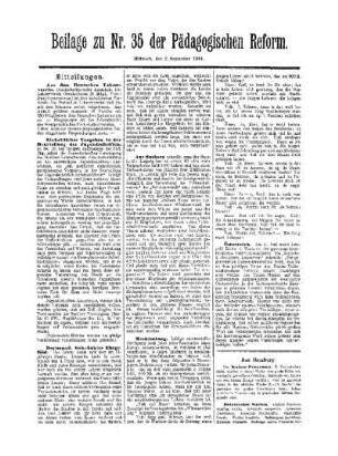 Mitteilungen : Beilage zu Nr. 35 der Pädagogischen Reform