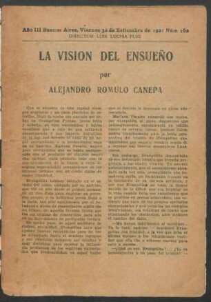 1921016200: La visión del ensueño
