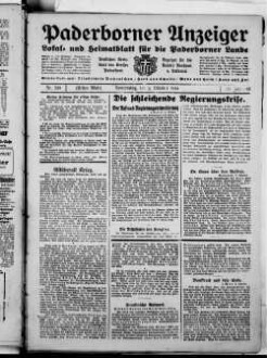 Paderborner Anzeiger : Lokal- und Heimatzeitung für das gesamte Paderborner Land : Tageszeitung für Jedermann : Publikationsorgan vieler Behörden