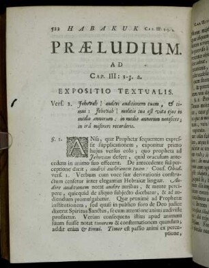 Præludium. Ad Cap. III: 1-3. a.