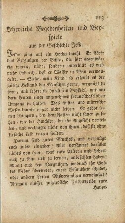Lehrreiche Begebenheiten und Beyspiele aus der Geschichte Jesu