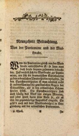 Betrachtungen über die Sittlichkeit der Vergnügungen : in zween Theilen, 2