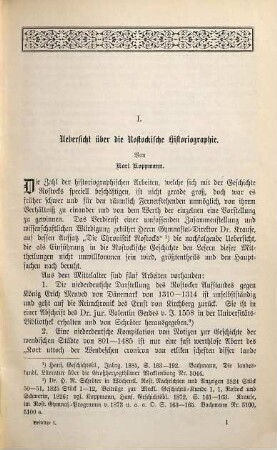 Beiträge zur Geschichte der Stadt Rostock, 1. 1890/95