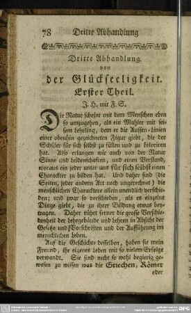 Dritte Abhandlung von der Glückseeligkeit