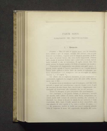 Parte Nona. Almanacco del frutticoltore.