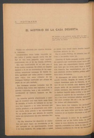 El misterio de la casa desierta : Un secreto y un misterio pesan sobre la casa... La habita un hombre y sin embargo, de noche, se oyen gritos de mujer.