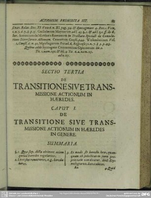 Sectio Tertia. De Transition Sive Transmissione Actionum In Haeredes