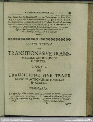Sectio Tertia. De Transition Sive Transmissione Actionum In Haeredes