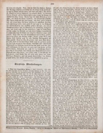 280 Kirchliche Mittheilungen