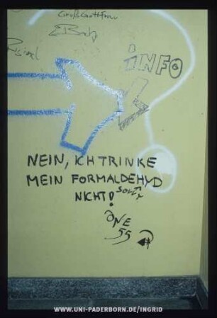 NEIN, ICH TRINKE MEIN FORMALDEHYD NICHT!