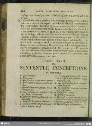 Caput XXVII. De Sententiae Conceptione