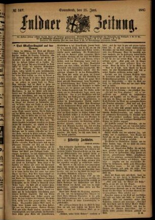Ausgabe vom Samstag, den 25. Juni 1887.