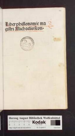 Liber phisionomie magistri Michaelis scoti