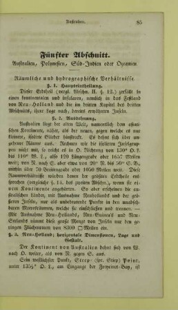 Fünfter Abschnitt. Australien, Polynesien, Süd-Indien oder Ozeanien