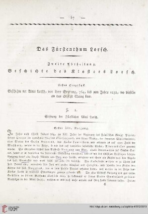 Zweite Abtheilung: Geschichte des Klosters Lorsch