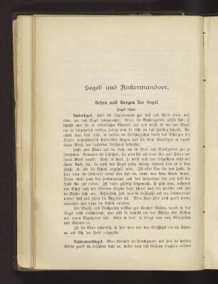 Segel- und Ankermanöver