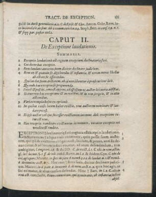 Caput II. De Exceptione laudationis