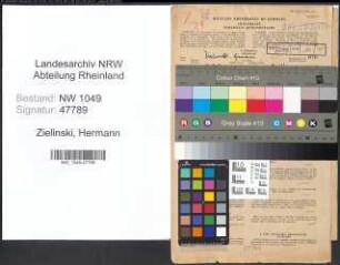 Entnazifizierung Hermann Zielinski , geb. 23.11.1901 (Postarbeiter)
