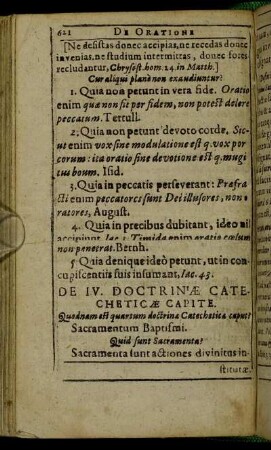 De IV. Doctrinæ Catecheticæ Capite.