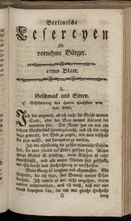 Sechszehntes Blatt.