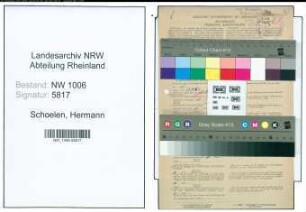Entnazifizierung Hermann Schoelen , geb. 03.08.1907 (Postassistent)