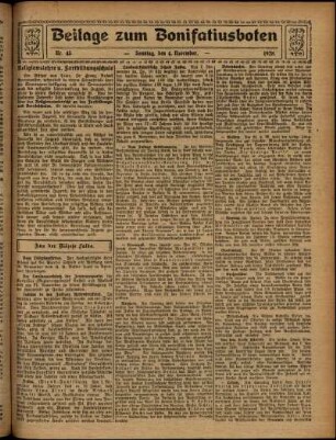 Zweite Ausgabe vom Sonntag, den 04. November 1928.