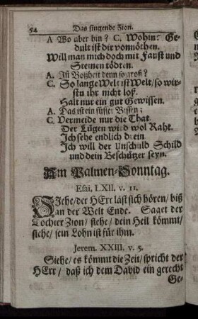 Am Palmen-Sonntag – Am dritten Oster-Feyertag