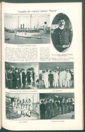 Llegada del crucero cubano "Patria"