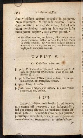 352-361, Caput V. De Cessatione Votorum. - Caput VI. De Commutatione, & Irritatione Votorum.