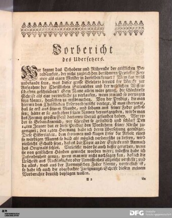 Vorbericht des Uebersetzers.