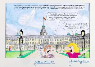 Zeichnung "Göttliches Home-Office"