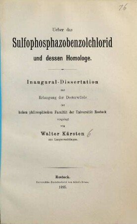 Ueber das Sulfophosphazobenzolchlorid und dessen Homologe
