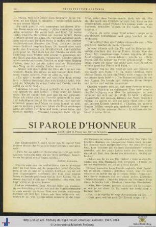 Si parole d’honneur.