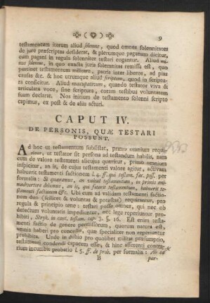 Caput IV. De Personis, Quae Testari Possunt.