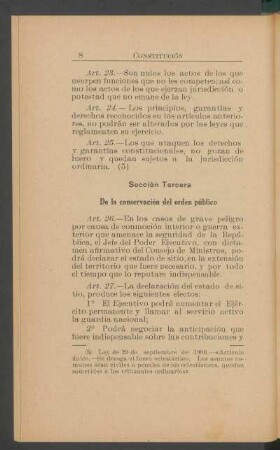 Sección tercera - De la conservación del orden público
