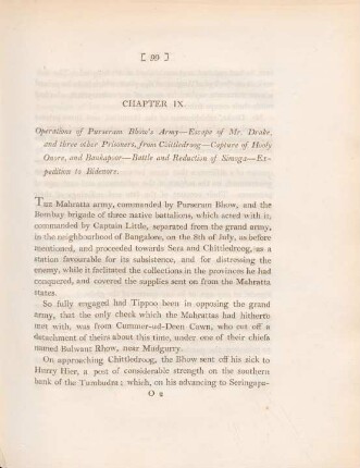 Chapter IX. Operations of Purseram Bhow's army ...