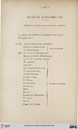 Séance du 26 décembre 1891