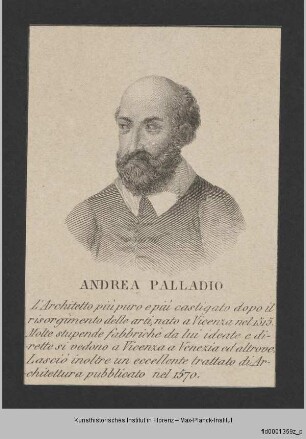 Folge von Bildnissen, Künstler und Künstlerinnen : Bildnis des Andrea Palladio