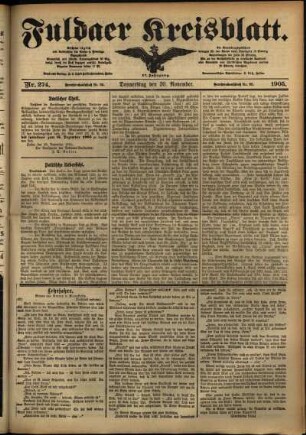 Ausgabe vom Donnerstag, den 30. November 1905.