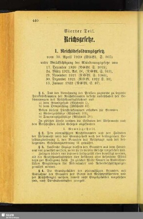Vierter Teil: Reichsgesetze