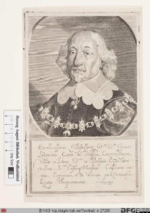 Bildnis Johann Ludwig, Graf (1650 Fürst) von Nassau-Hadamar