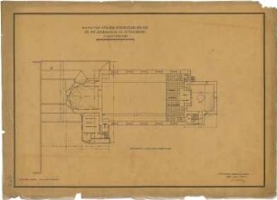 Bestelmeyer, German; Nürnberg (Bayern); Ev. Friedenskirche St. Johannes - Mappe 1: Orgelemporengeschoss (Grundriss)