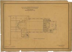 Bestelmeyer, German; Nürnberg (Bayern); Ev. Friedenskirche St. Johannes - Mappe 1: Orgelemporengeschoss (Grundriss)