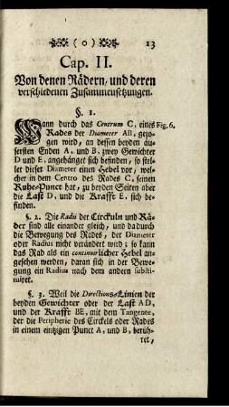 Cap. II. Von den Rädern, und deren verschiedenen Zusammensetzungen.