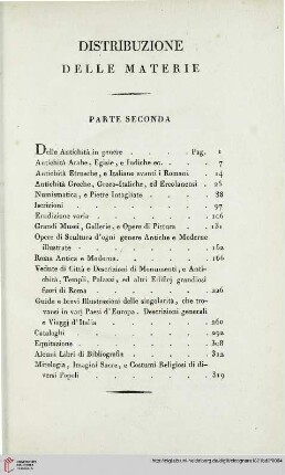 Distribuzione delle Materie. Parte Seconda