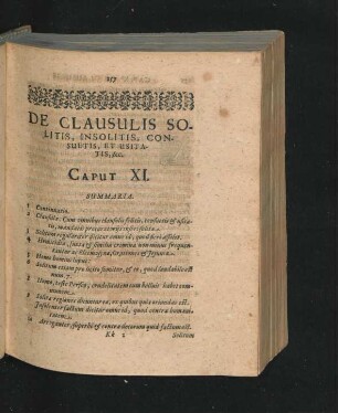 Caput XI. De Clausulis Solitis, Insolitis, Consuetis, Et Usitatis & c.